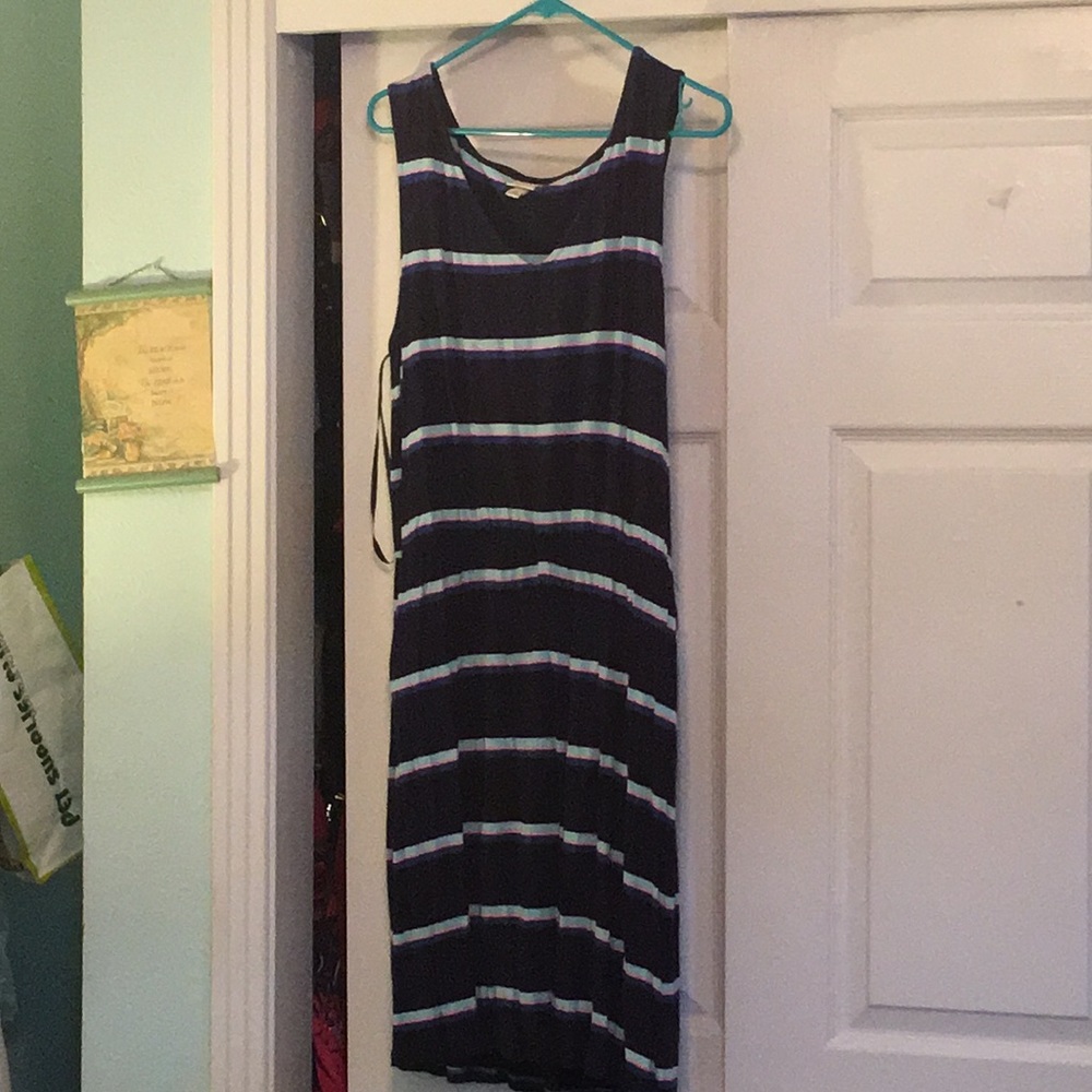 Navy blue with blue pink and dark blue stripes